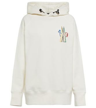 Logo embroidered cotton hoodie | Moncler Grenoble