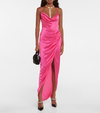 Verziertes Slipdress aus Seiden-Satin | Alessandra Rich