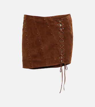 Minigonna in suede con cristalli | Alessandra Rich