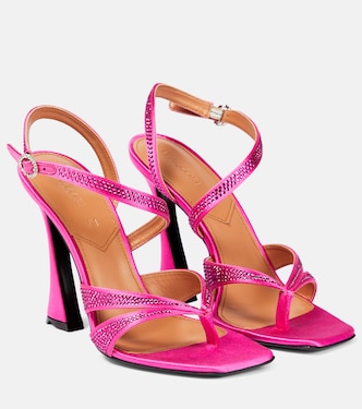Raya crystal-embellished satin sandals | D'Accori