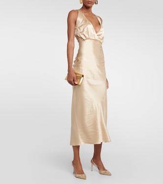 Verzierte Slingback-Pumps mit Metallic-Leder | Rene Caovilla