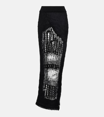 Distressed mohair-blend maxi skirt | Rick Owens