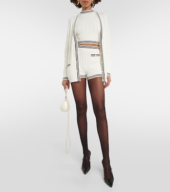 Shorts in maglia di cotone a trecce | Alessandra Rich