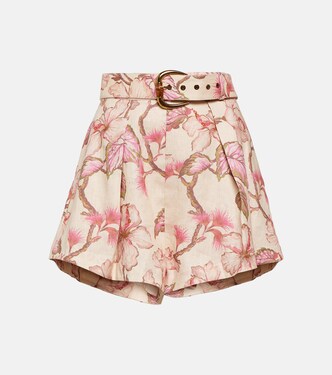 Shorts Matchmaker in lino con stampa | Zimmermann