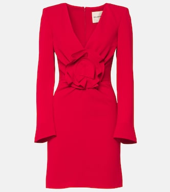 Floral-appliqué draped cady minidress | Roland Mouret
