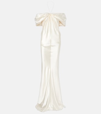 Bridal - Abito lungo Cleo in lana e seta | Danielle Frankel
