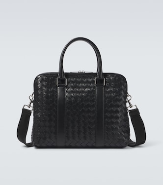 Slim Intrecciato leather briefcase  | Bottega Veneta