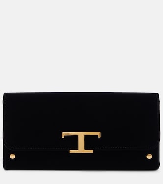 T Timeless Small velvet wallet on chain | Tod's