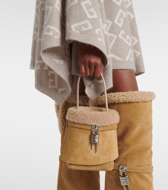 Secchiello Shark Lock Medium in suede | Givenchy