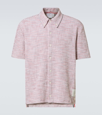 Cotton-blend tweed bowling shirt | Thom Browne