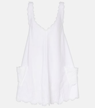 Embroidered cotton poplin beach cover-up | Juliet Dunn
