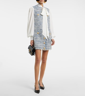 Abito corto in tweed di misto cotone | Balmain