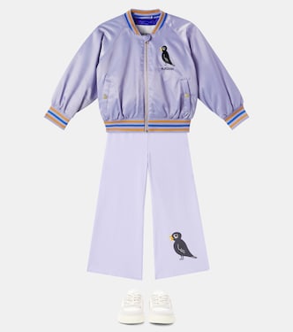 Veste bomber brodée en satin à logo | Mini Rodini