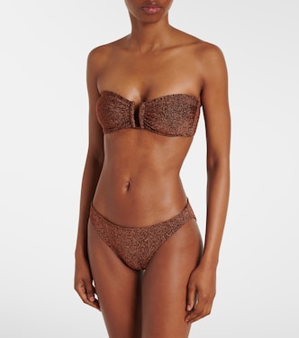 Flamboyant lurex® bandeau bikini top | Eres