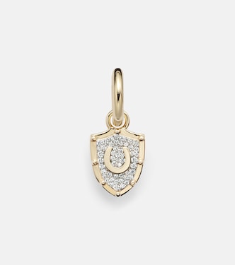 Protection Petite Chubby 18kt gold hoop earring with diamonds | FoundRae