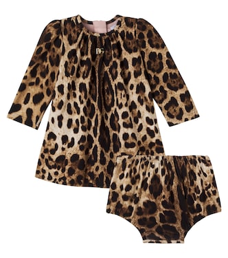 Baby leopard-print cotton-blend dress | Dolce&Gabbana Kids