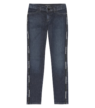 Logo stretch-cotton jeans | Emporio Armani Kids