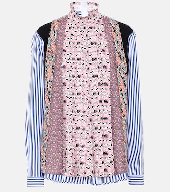Printed crêpe and cotton blouse | Prada