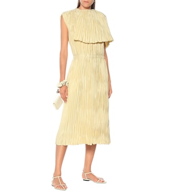 Plissiertes Midikleid aus Satin | Jil Sander