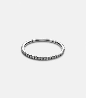 Bague Thread Band en or blanc 18 ct et diamants | Ileana Makri