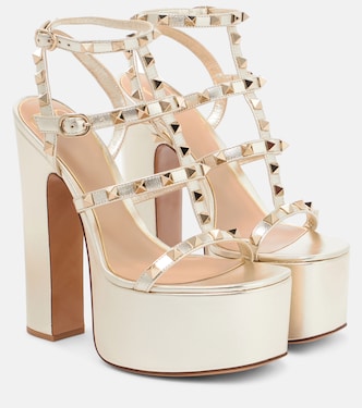 Rockstud leather platform sandals | Valentino Garavani