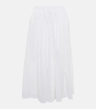 Falda midi Wynne de bordado inglés | Velvet
