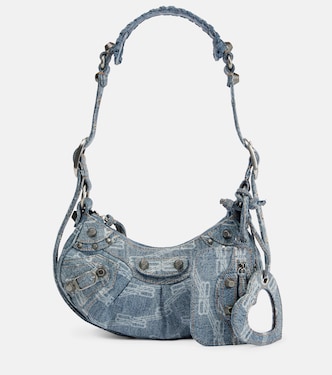 Le Cagole XS denim shoulder bag | Balenciaga