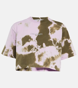 Logo tie-dye cotton crop top | Off-White