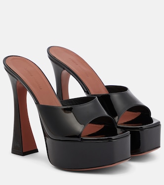 Dalida patent leather platform mules | Amina Muaddi