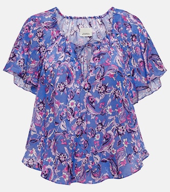 Blouse Penelope imprimée en soie mélangée | Isabel Marant