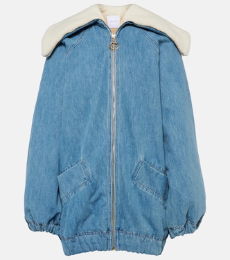 Denim and faux shearling bomber jacket | Patou