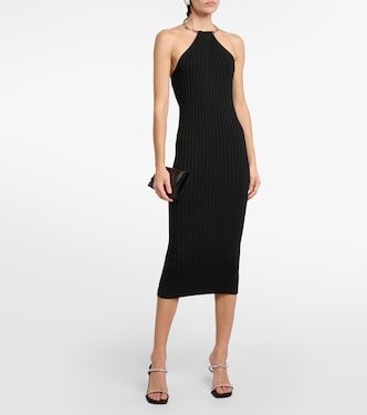 Rhea metallic-knit midi dress | Galvan