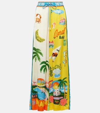 Pantalon ample Paradiso imprimé en soie | Alémais