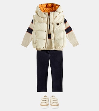 Pullover Branco in lana a righe | Bonpoint