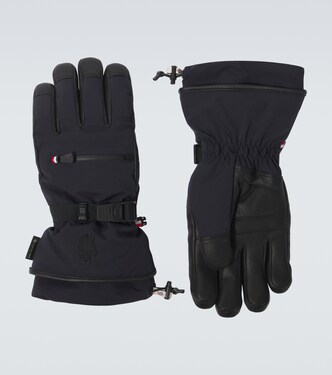 Leather-trimmed ski gloves | Moncler Grenoble