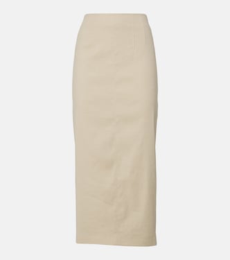 Falda midi Kimpton de mezcla de lino | Veronica Beard