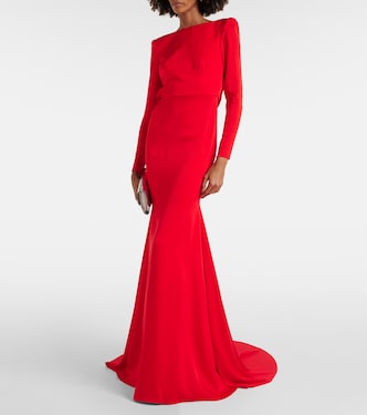 Gathered satin gown | Alex Perry
