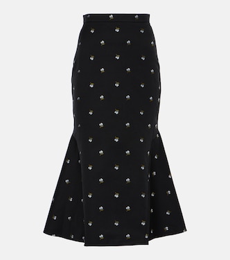 Falda midi en jacquard floral | Erdem