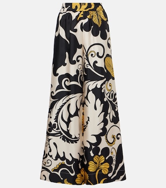 Bedruckte Palazzo-Hose aus Seiden-Twill | La DoubleJ