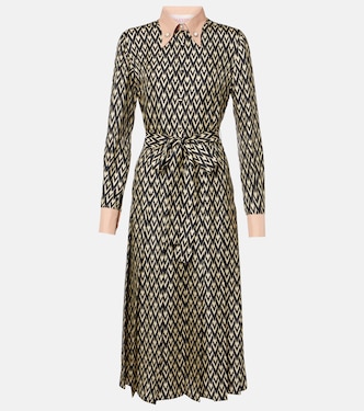 Hemdblusenkleid Toute La V aus Seiden-Twill | Valentino