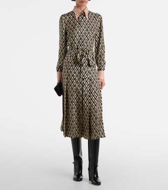 Hemdblusenkleid Toute La V aus Seiden-Twill | Valentino