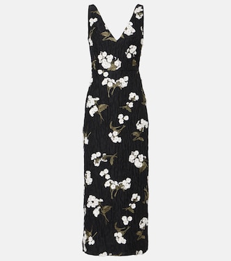 Floral embellished jacquard cocktail dress | Erdem