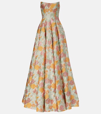 Floral lamé brocade corset gown | Markarian