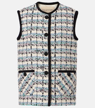 Mossi sequined cotton-blend tweed vest | Valentino