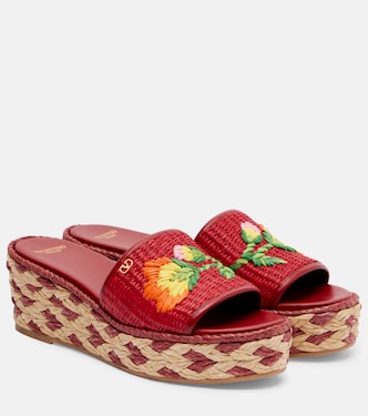 Bribri raffia and leather espadrilles | Valentino Garavani