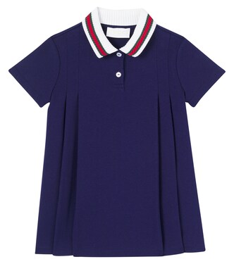 Baby Web Stripe cotton polo dress | Gucci Kids