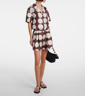 Lincoln floral silk twill cropped shirt | Asceno