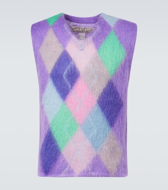 Checked mohair-blend sweater vest | ERL