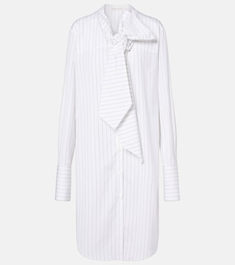 Striped tie-neck cotton minidress | Dries Van Noten