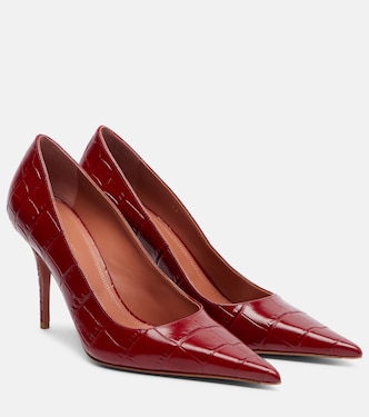 Barbara 90 croc-effect leather pumps | Amina Muaddi